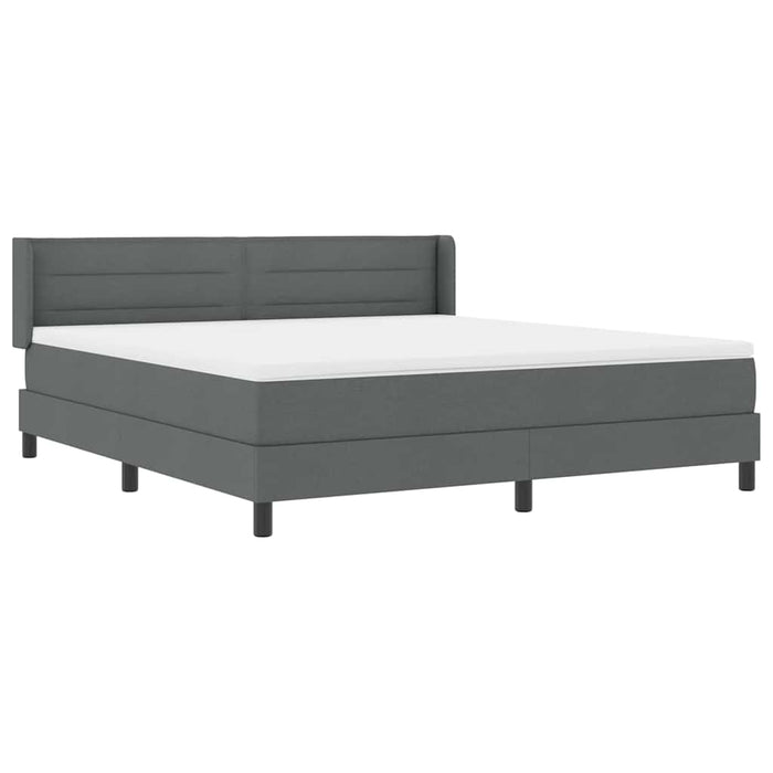 Pat cu arcuri cu saltea Gri închis 200 x 180 cm Poliester - WALTI WALTI