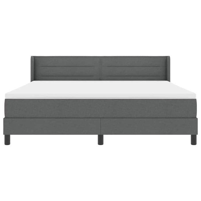 Pat cu arcuri cu saltea Gri închis 200 x 180 cm Poliester - WALTI WALTI