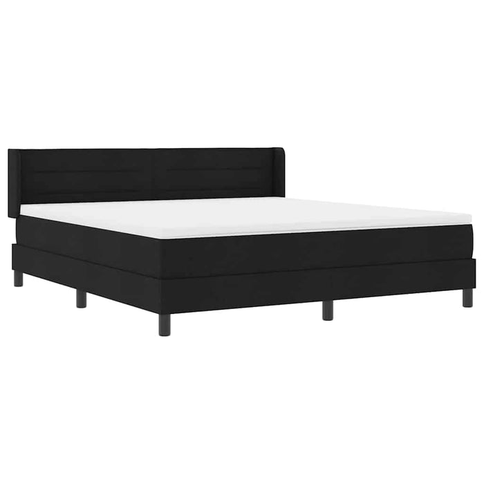 Pat cu arcuri cu saltea Negru 200 x 180 cm Poliester - WALTI WALTI