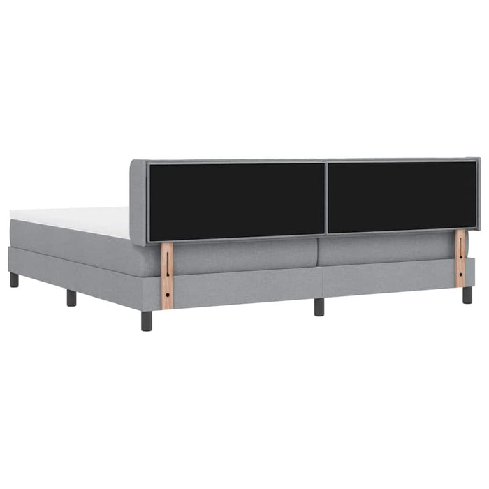 Pat cu arcuri cu saltea Gri deschis 200 x 200 cm Poliester - WALTI WALTI