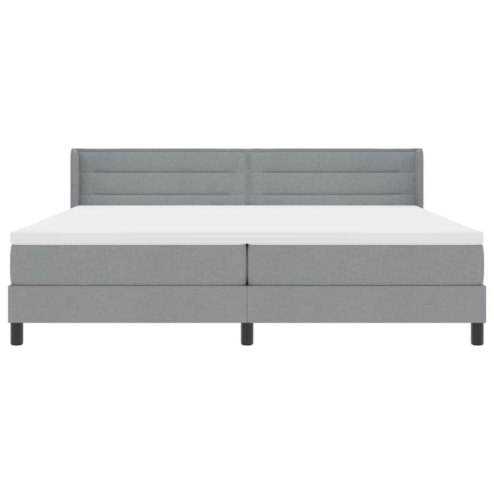 Pat cu arcuri cu saltea Gri deschis 200 x 200 cm Poliester - WALTI WALTI