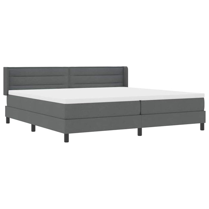 Pat cu arcuri cu saltea Gri închis 200 x 200 cm Poliester - WALTI WALTI