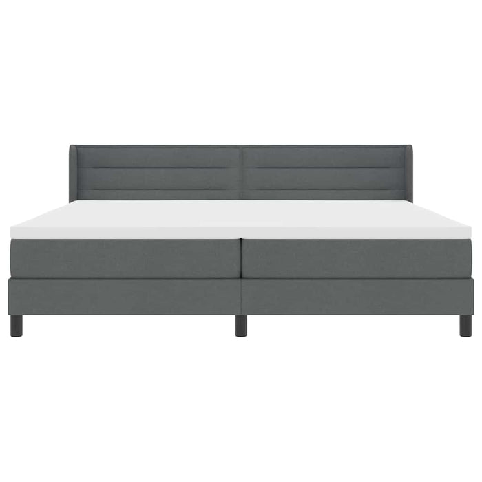 Pat cu arcuri cu saltea Gri închis 200 x 200 cm Poliester - WALTI WALTI