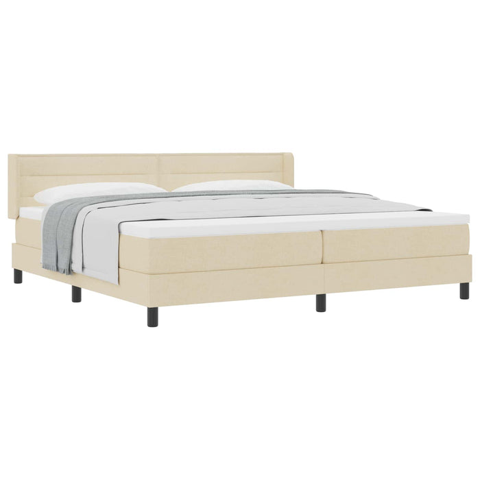 Pat cu arcuri cu saltea Crem 200 x 200 cm Poliester - WALTI WALTI