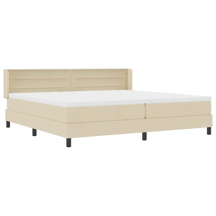 Pat cu arcuri cu saltea Crem 200 x 200 cm Poliester - WALTI WALTI