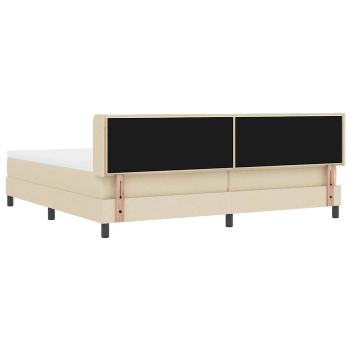 Pat cu arcuri cu saltea Crem 200 x 200 cm Poliester - WALTI WALTI