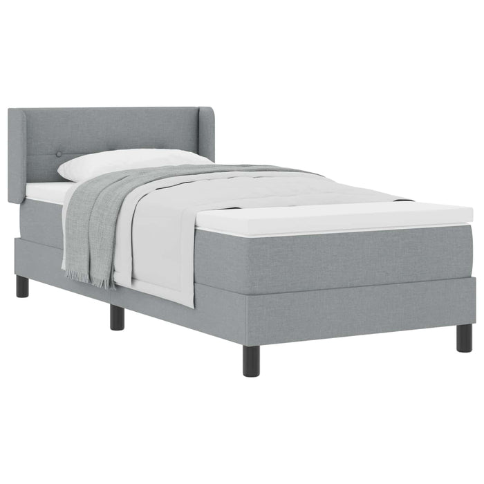 Pat cu arcuri cu headboard Gri deschis 200 x 200 cm țesătură WALTI