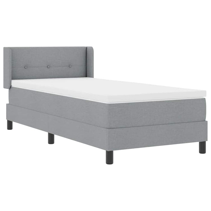 Pat cu arcuri cu headboard Gri deschis 200 x 200 cm țesătură WALTI