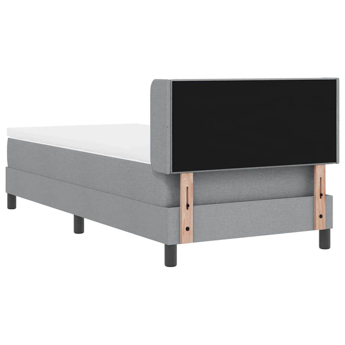 Pat cu arcuri cu headboard Gri deschis 200 x 200 cm țesătură WALTI