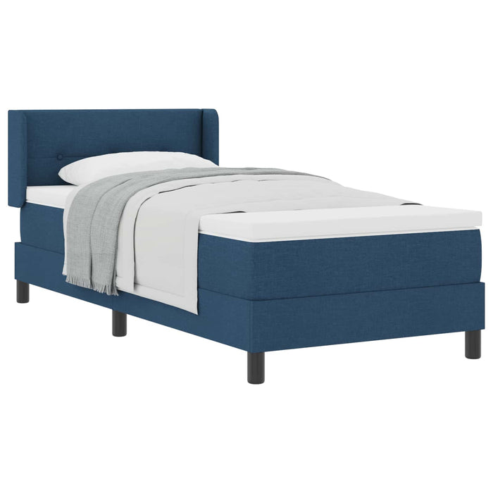 Pat cu arcuri cu headboard Manual albastru 200 x 80 cm țesătură - WALTI WALTI