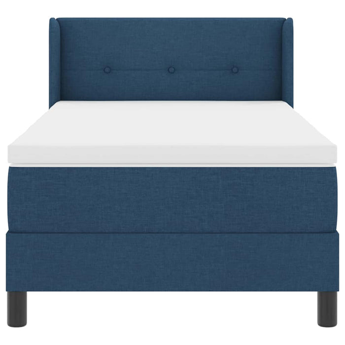 Pat cu arcuri cu headboard Manual albastru 200 x 80 cm țesătură - WALTI WALTI