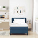 Pat boxspring cu saltea cu saltea albastru 90 x 190 cm - WALTI WALTI