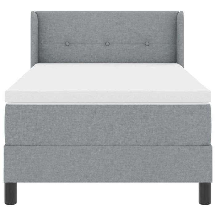 Pat boxspring cu saltea cu saltea Gri deschis 90 x 200 cm - WALTI WALTI