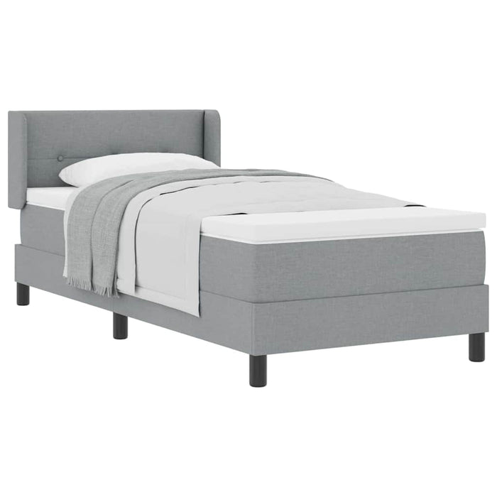 Pat boxspring cu saltea cu saltea Gri deschis 100 x 200 cm - WALTI WALTI