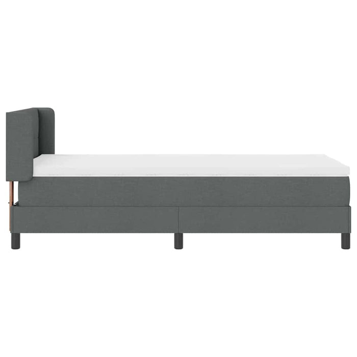 Pat cu arcuri cu headboard Gri închis 200 x 100 cm țesătură WALTI