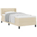 Pat cu arcuri cu headboard Manual Crem 200 x 100 cm țesătură - WALTI WALTI
