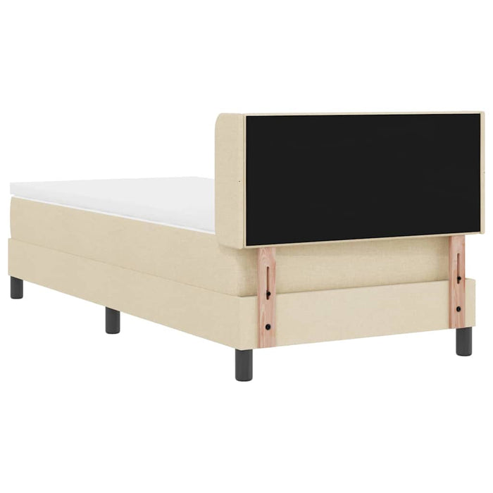 Pat cu arcuri cu headboard Manual Crem 200 x 100 cm țesătură - WALTI WALTI