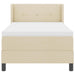 Pat cu arcuri cu headboard Manual Crem 200 x 100 cm țesătură - WALTI WALTI