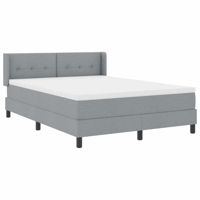 Pat cu arcuri cu saltea Gri deschis 190 x 140 cm Poliester - WALTI WALTI