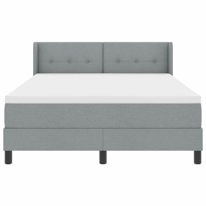 Pat cu arcuri cu saltea Gri deschis 190 x 140 cm Poliester - WALTI WALTI