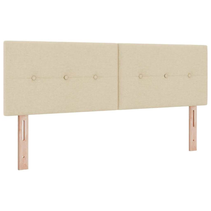 Pat cu arcuri cu saltea Crem 190 x 140 cm Poliester - WALTI WALTI