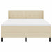 Pat cu arcuri cu saltea Crem 190 x 140 cm Poliester - WALTI WALTI