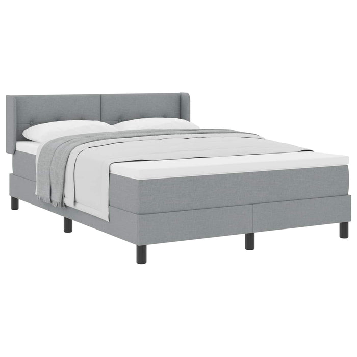 Pat cu arcuri cu saltea Gri deschis 200 x 140 cm Poliester - WALTI WALTI