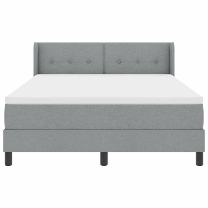 Pat cu arcuri cu saltea Gri deschis 200 x 140 cm Poliester - WALTI WALTI