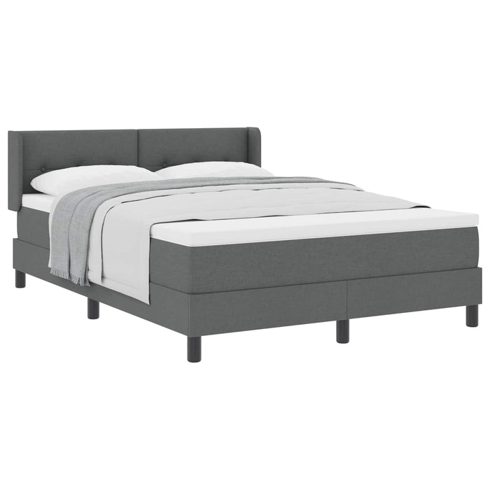 Pat cu arcuri cu saltea Gri închis 200 x 140 cm Poliester - WALTI WALTI