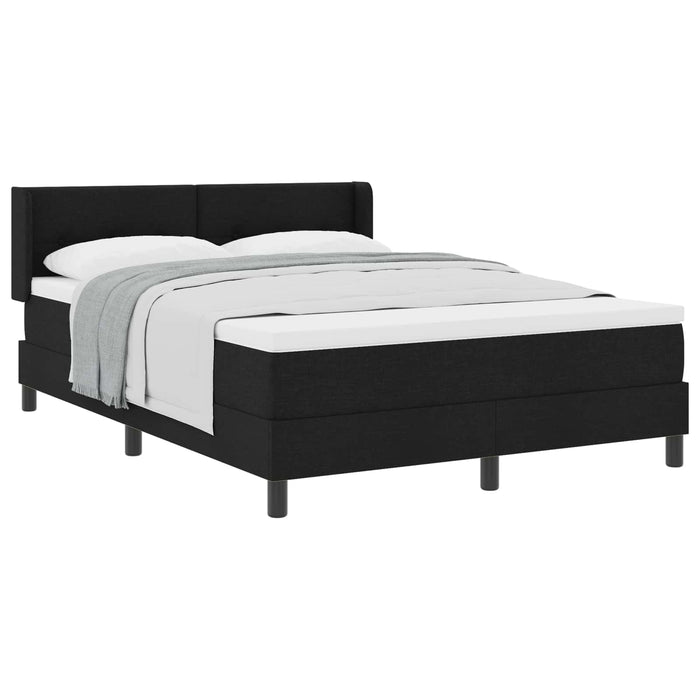 Pat cu arcuri cu saltea Negru 200 x 140 cm Poliester - WALTI WALTI