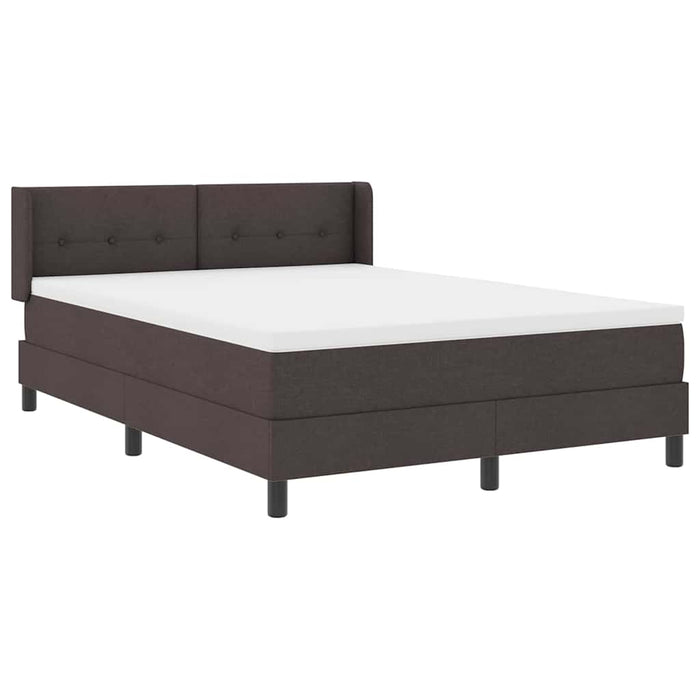 Pat cu arcuri cu saltea Maro închis 200 x 140 cm Poliester - WALTI WALTI
