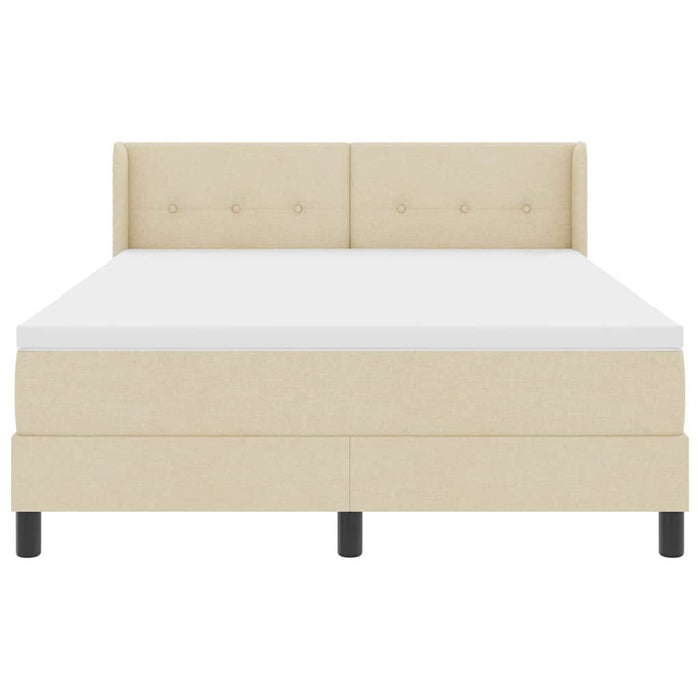 Pat cu arcuri cu saltea Crem 200 x 160 cm Poliester - WALTI WALTI