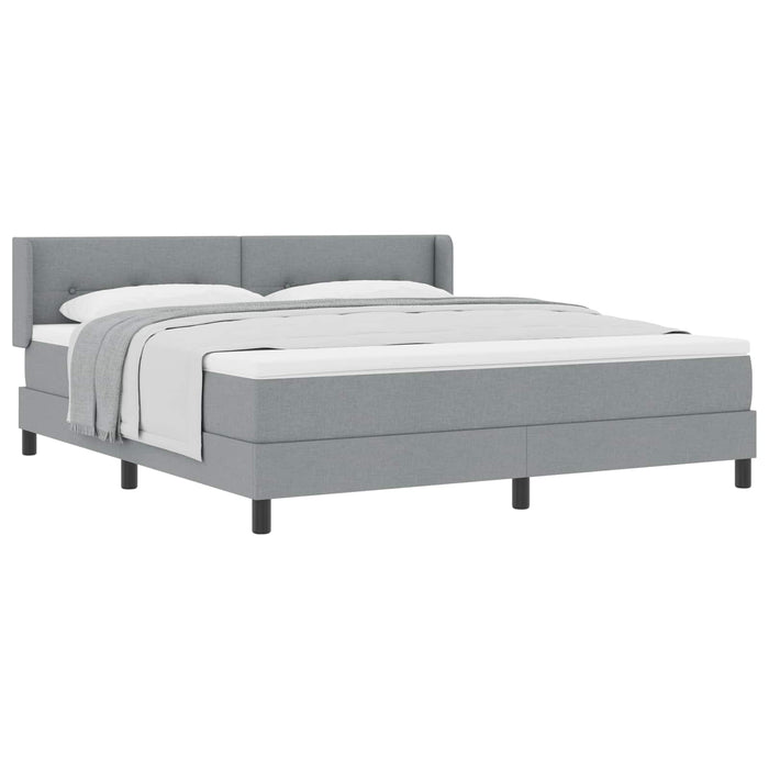 Pat cu arcuri cu saltea Gri deschis 200 x 180 cm Poliester - WALTI WALTI