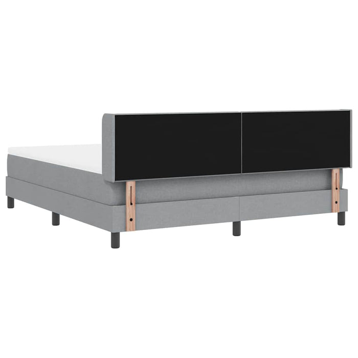 Pat cu arcuri cu saltea Gri deschis 200 x 180 cm Poliester - WALTI WALTI