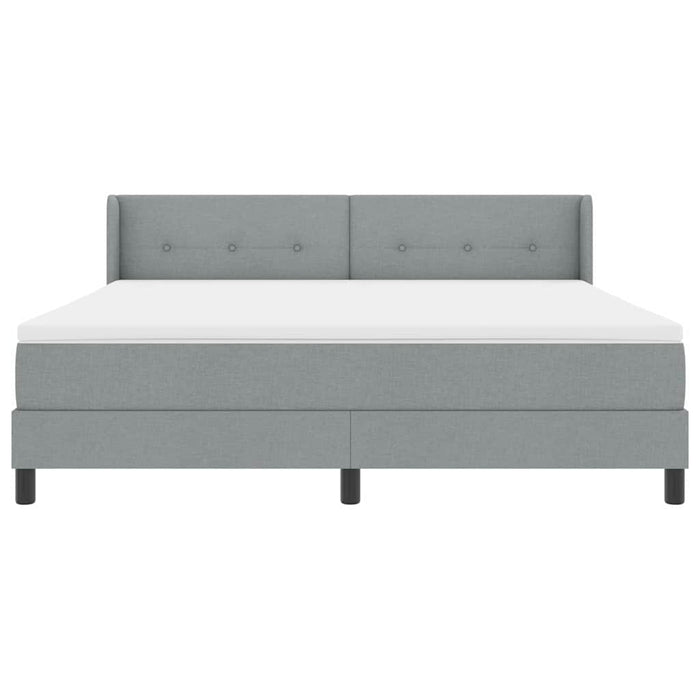 Pat cu arcuri cu saltea Gri deschis 200 x 180 cm Poliester - WALTI WALTI