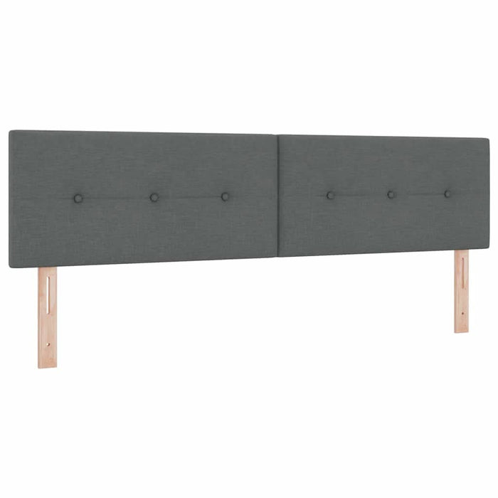 Pat cu arcuri cu headboard Gri închis 200 x 180 cm țesătură WALTI