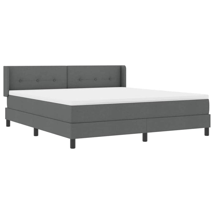 Pat cu arcuri cu headboard Gri închis 200 x 180 cm țesătură WALTI