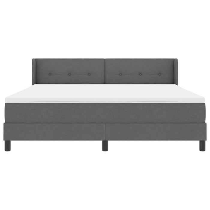 Pat cu arcuri cu headboard Gri închis 200 x 180 cm țesătură WALTI