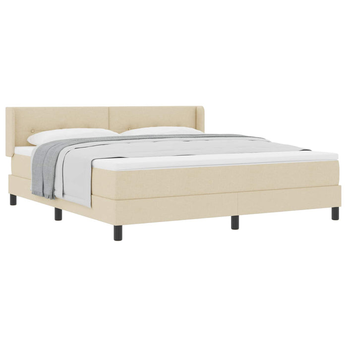 Pat cu arcuri cu saltea Crem 200 x 180 cm Poliester - WALTI WALTI