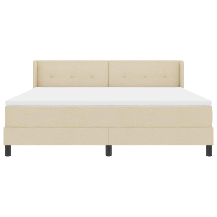 Pat cu arcuri cu saltea Crem 200 x 180 cm Poliester - WALTI WALTI