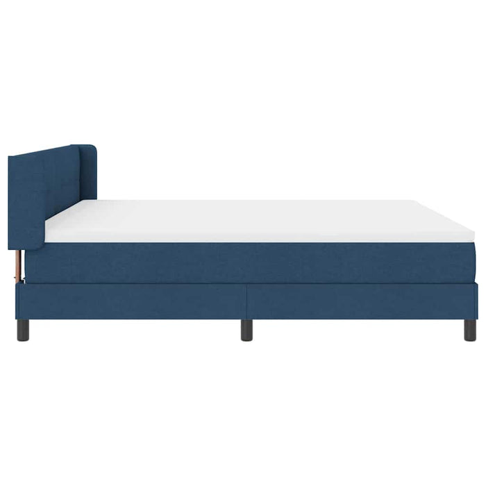 Pat cu arcuri cu headboard albastru 200 x 180 cm țesătură WALTI