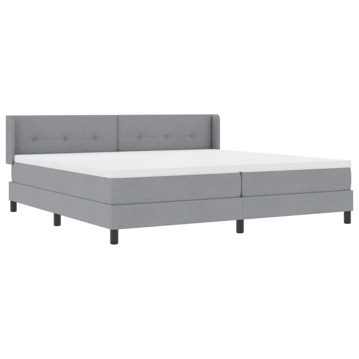 Pat cu arcuri cu headboard Gri deschis 200 x 200 cm țesătură WALTI