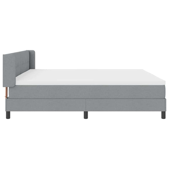 Pat cu arcuri cu headboard Gri deschis 200 x 200 cm țesătură WALTI