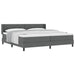 Pat cu arcuri cu headboard Gri închis 200 x 200 cm țesătură - WALTI WALTI