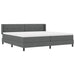 Pat cu arcuri cu headboard Gri închis 200 x 200 cm țesătură - WALTI WALTI