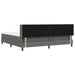 Pat cu arcuri cu headboard Gri închis 200 x 200 cm țesătură - WALTI WALTI