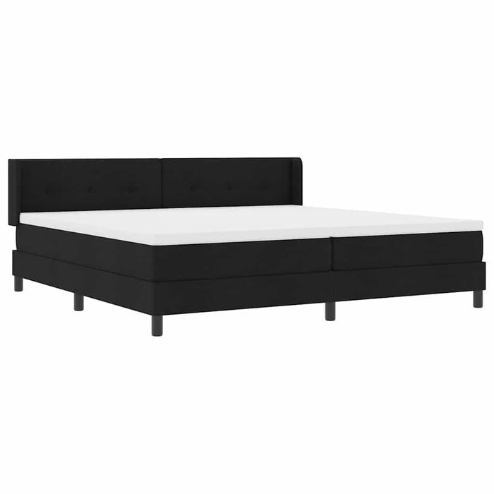 Pat cu arcuri cu headboard Manual Negru 200 x 200 cm țesătură - WALTI WALTI