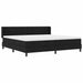 Pat cu arcuri cu headboard Manual Negru 200 x 200 cm țesătură - WALTI WALTI