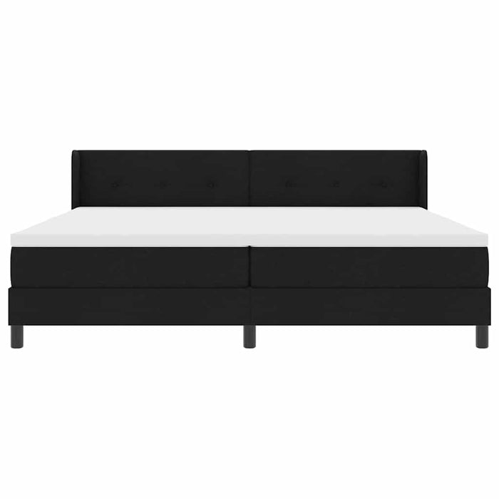 Pat cu arcuri cu headboard Manual Negru 200 x 200 cm țesătură - WALTI WALTI