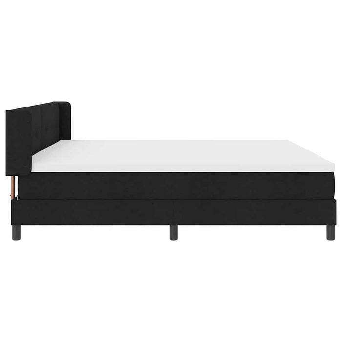 Pat cu arcuri cu headboard Manual Negru 200 x 200 cm țesătură - WALTI WALTI